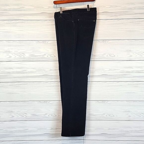 St. John's Bay black velvet corduroy pants Women's Size 14 - Picture 1 of 15